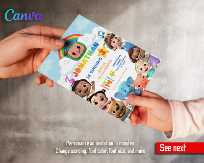 Cocomelon  customizable invitation template | Share or Print |  | TJ523
