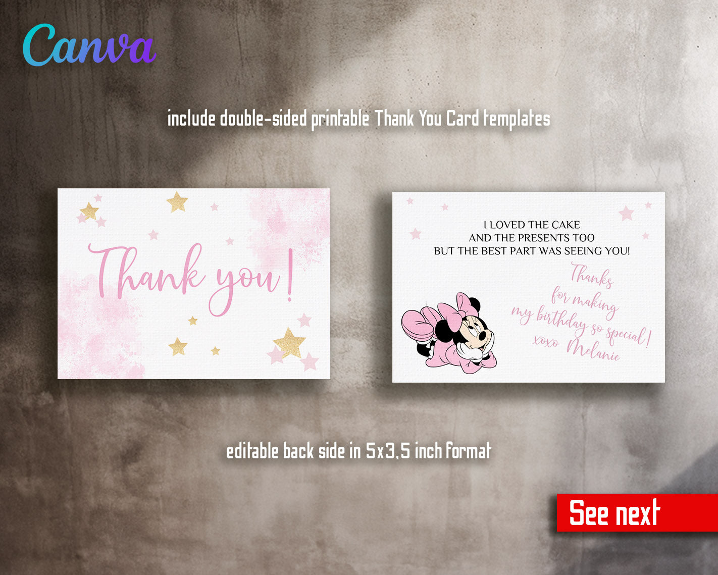 Minnie Mouse Disney Mickey customizable invitation template | Share or Print | girl | ER440