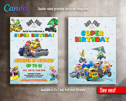 Mario Kart Gamer customizable invitation template | Share or Print | boy | IZ383