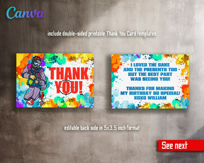 Paintball Airsoft battle customizable invitation template | Share or Print | boy | MH583