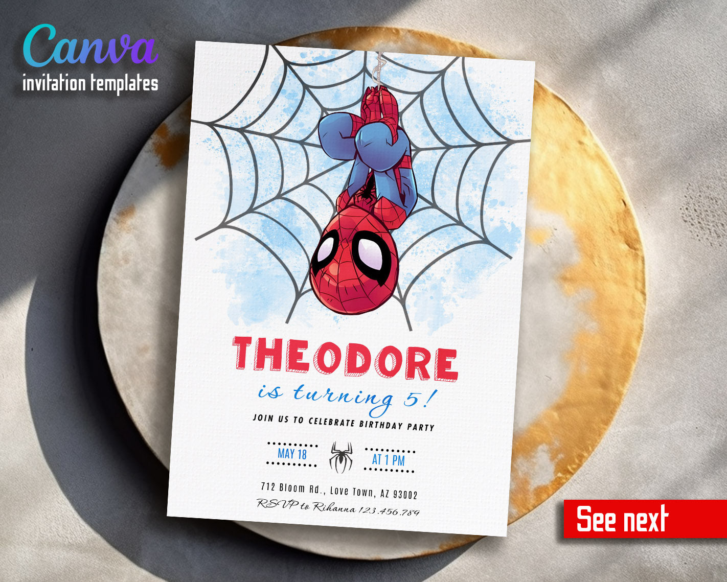 Spidey and His Amazing Friends customizable invitation template | Share or Print | boy | EW609