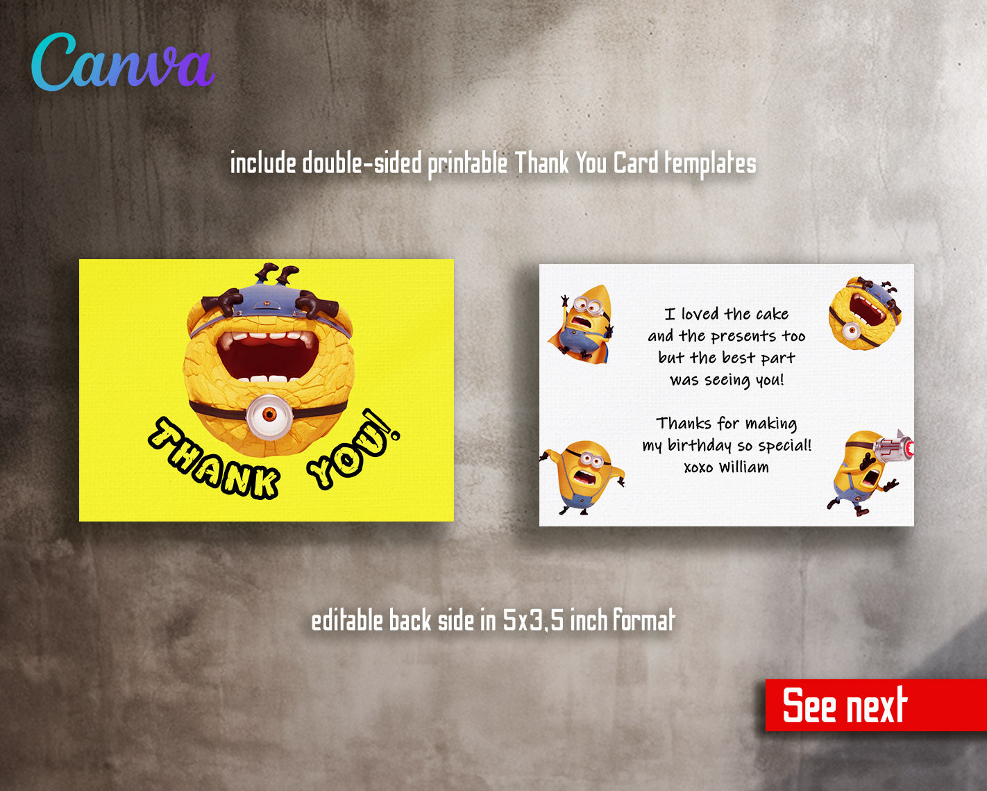 Despicable Me Minions  customizable invitation template | Share or Print |  | MK911