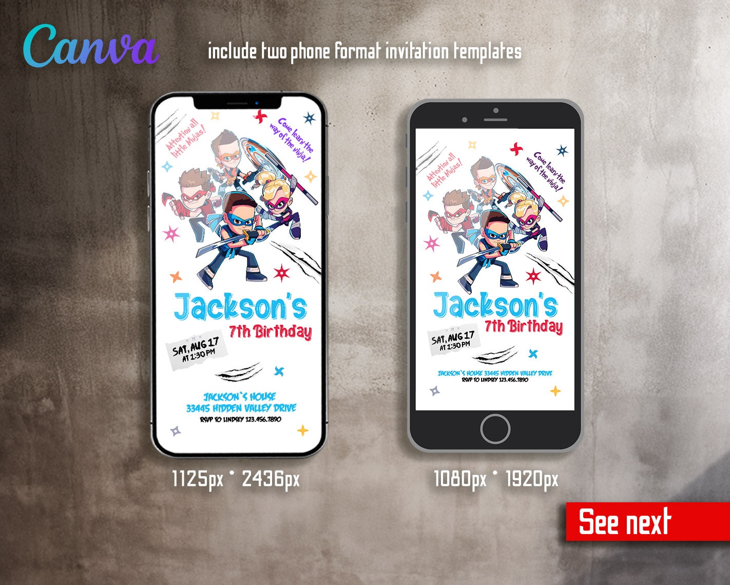 Ninja Kidz TV customizable invitation template | Share or Print |  | QG765