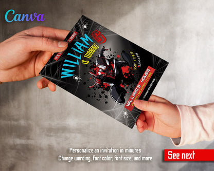 Spider Man Across the Spider-Verse customizable invitation template | Share or Print | boy | TK241