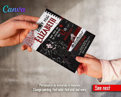Wednesday Addams customizable invitation template | Share or Print | girl | BN709