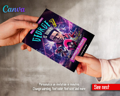 Spider Man Across the Spider-Verse customizable invitation template | Share or Print | boy | NZ274