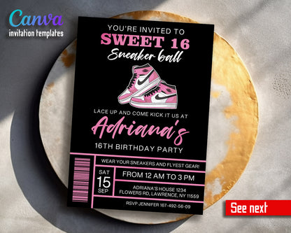 Sneaker Ball Air Jordan Nike customizable invitation template | Share or Print |  | KO208