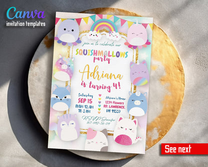 Squishmallows  customizable invitation template | Share or Print |  | YE485