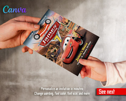 Cars Lightning McQueen customizable invitation template | Share or Print | boy | MD634