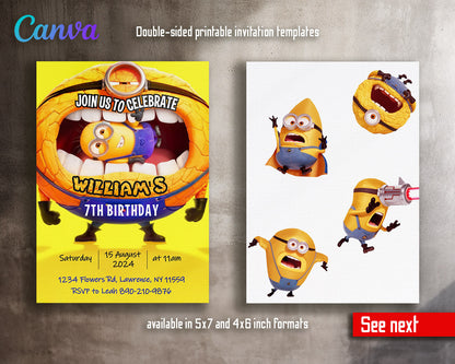 Despicable Me Minions  customizable invitation template | Share or Print |  | MK911