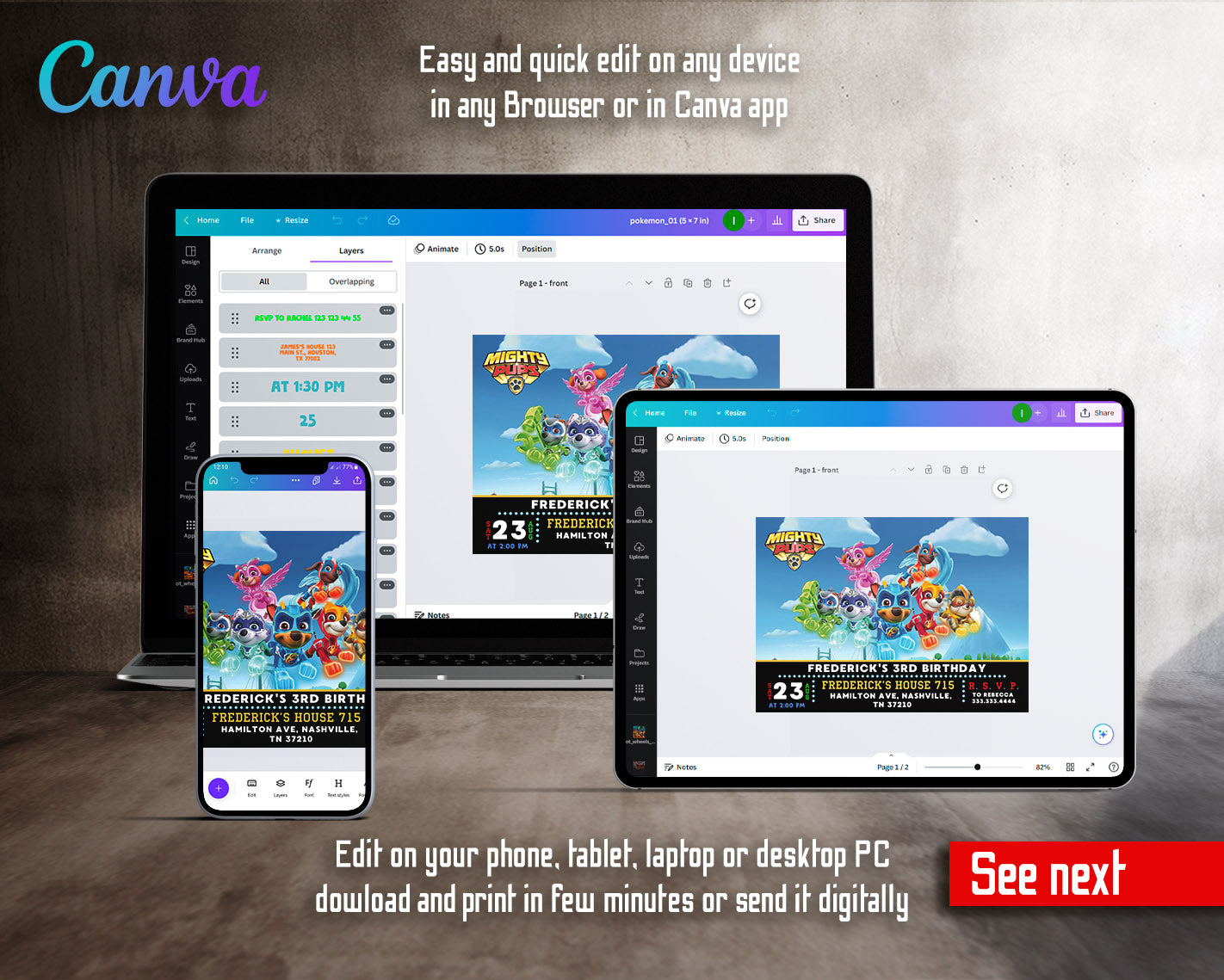 PAW Patrol customizable invitation template | Share or Print | | JA416