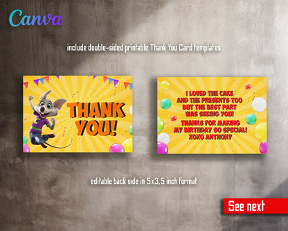 Chuck E. Cheese customizable invitation template | Share or Print |  | QL808