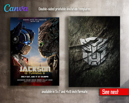 Transformers Rescue Bots  customizable invitation template | Share or Print | boy | HA906
