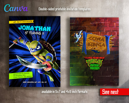 Teenage Mutant Ninja Turtles Mutant Mayhem customizable invitation template | Share or Print | boy | QM962