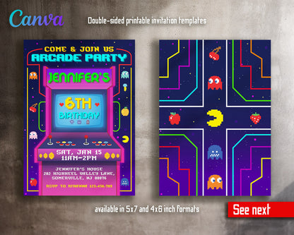 Arcade Gamer customizable invitation template | Share or Print |  | BO161