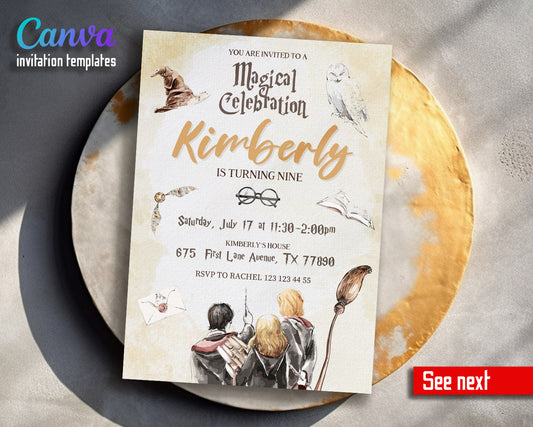 Harry Potter  customizable invitation template | Share or Print |  | PW581