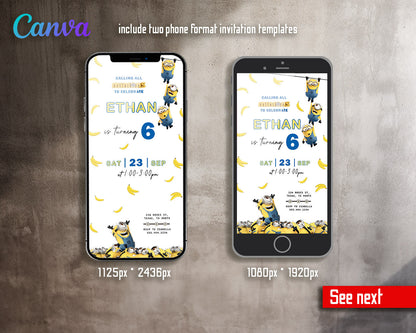 Minions Despicable Me customizable invitation template | Share or Print | | GW504