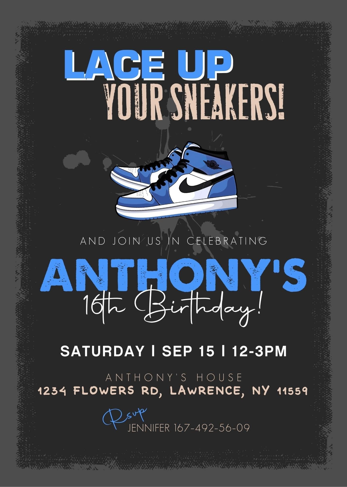 Sneaker Ball Air Jordan Nike customizable invite template | instant download | Share or Print | FA897