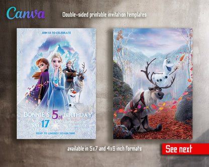 Frozen Elsa  customizable invitation template | Share or Print | girl | NX417