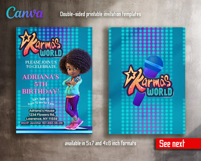 Karma's World customizable invitation template | Share or Print | girl | TQ907