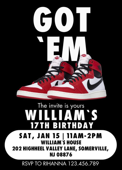 Sneaker Ball Air Jordan Nike customizable invite template | instant download | Share or Print | BF133