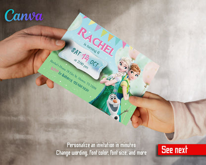 Frozen Elsa  customizable invitation template | Share or Print | girl | UV474