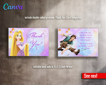 Rapunzel Princess Tangled customizable invitation template | Share or Print | girl | GN835