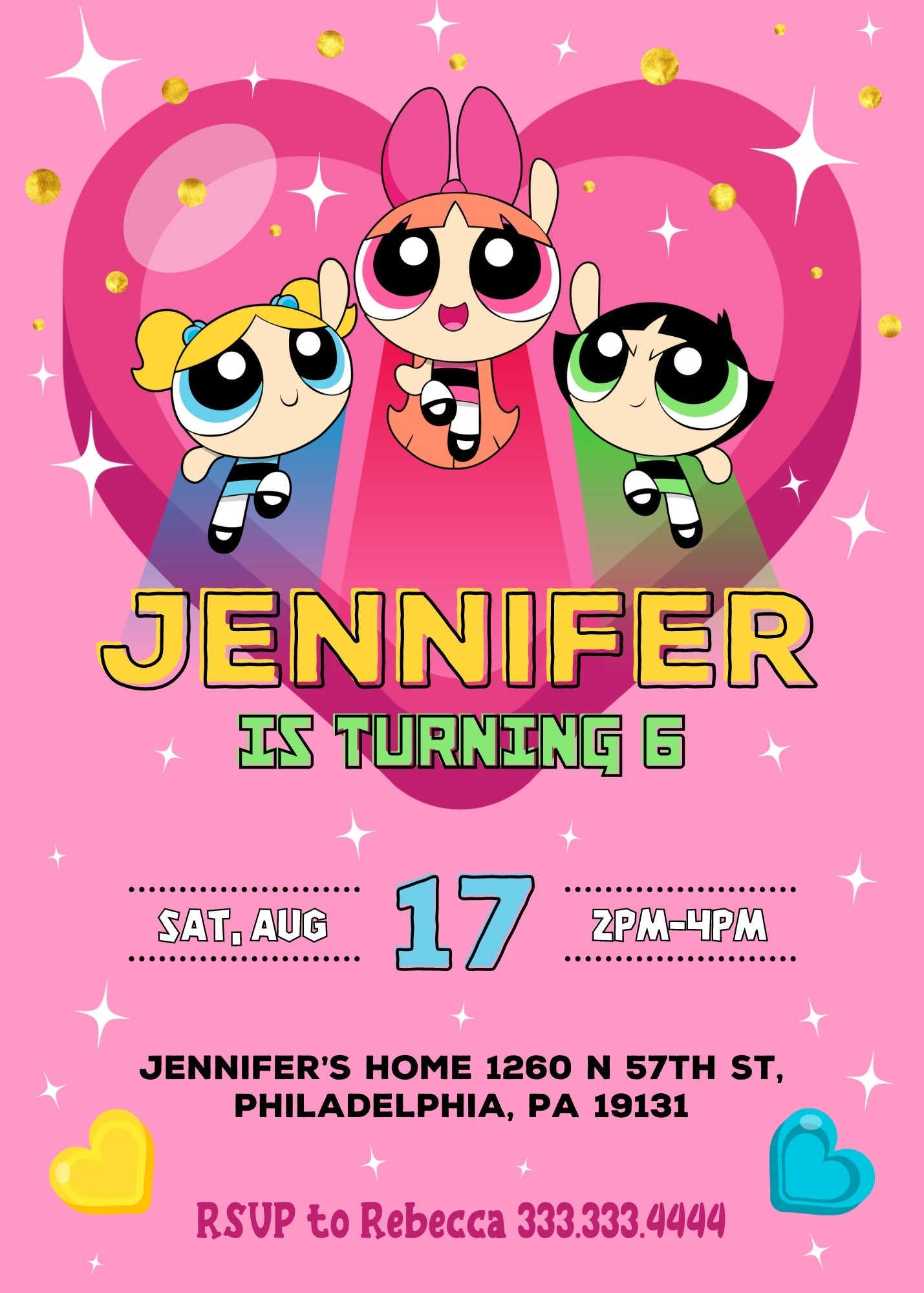 The Powerpuff Girls customizable invitation template | Share or Print | girl | SD970