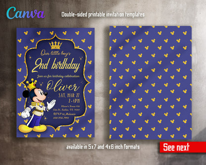 Mickey Mouse 2nd Birthday customizable invitation template | Share or Print |  | PW071