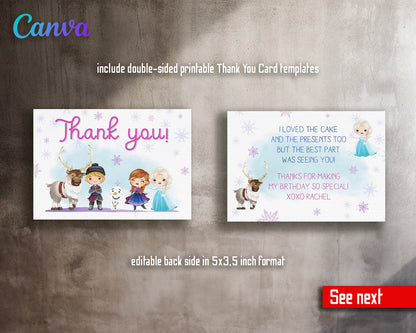 Frozen Elsa  customizable invitation template | Share or Print | girl | VC497