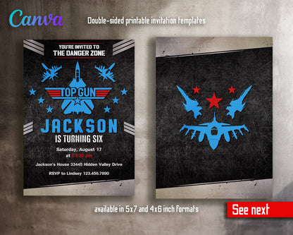 Top Gun Maverick Jet Fighter customizable invitation template | Share or Print | boy | HC978