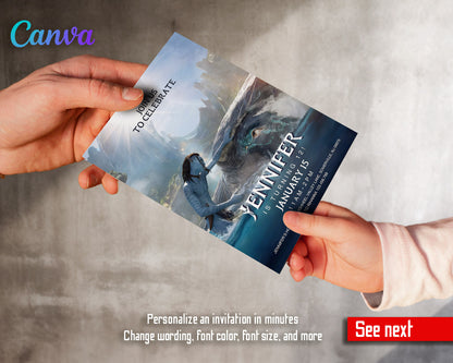 Avatar The Way of Water customizable invitation template | Share or Print |  | KD758
