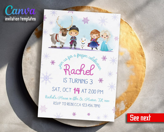 Frozen Elsa  customizable invitation template | Share or Print | girl | VC497