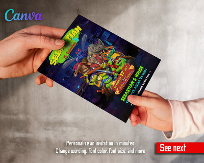 Teenage Mutant Ninja Turtles Mutant Mayhem customizable invitation template | Share or Print | boy | DG203