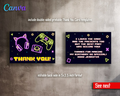 Arcade Gamer customizable invitation template | Share or Print |  | JH197