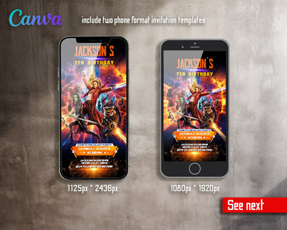 Guardians of The Galaxy Superhero customizable invitation template | Share or Print | boy | SG219