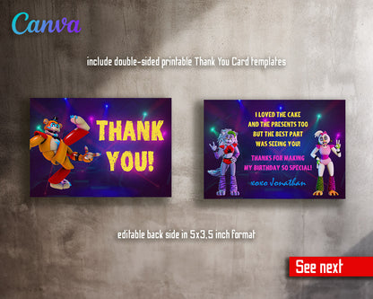 Five Nights at Freddy's customizable invitation template | Share or Print |  | EE270