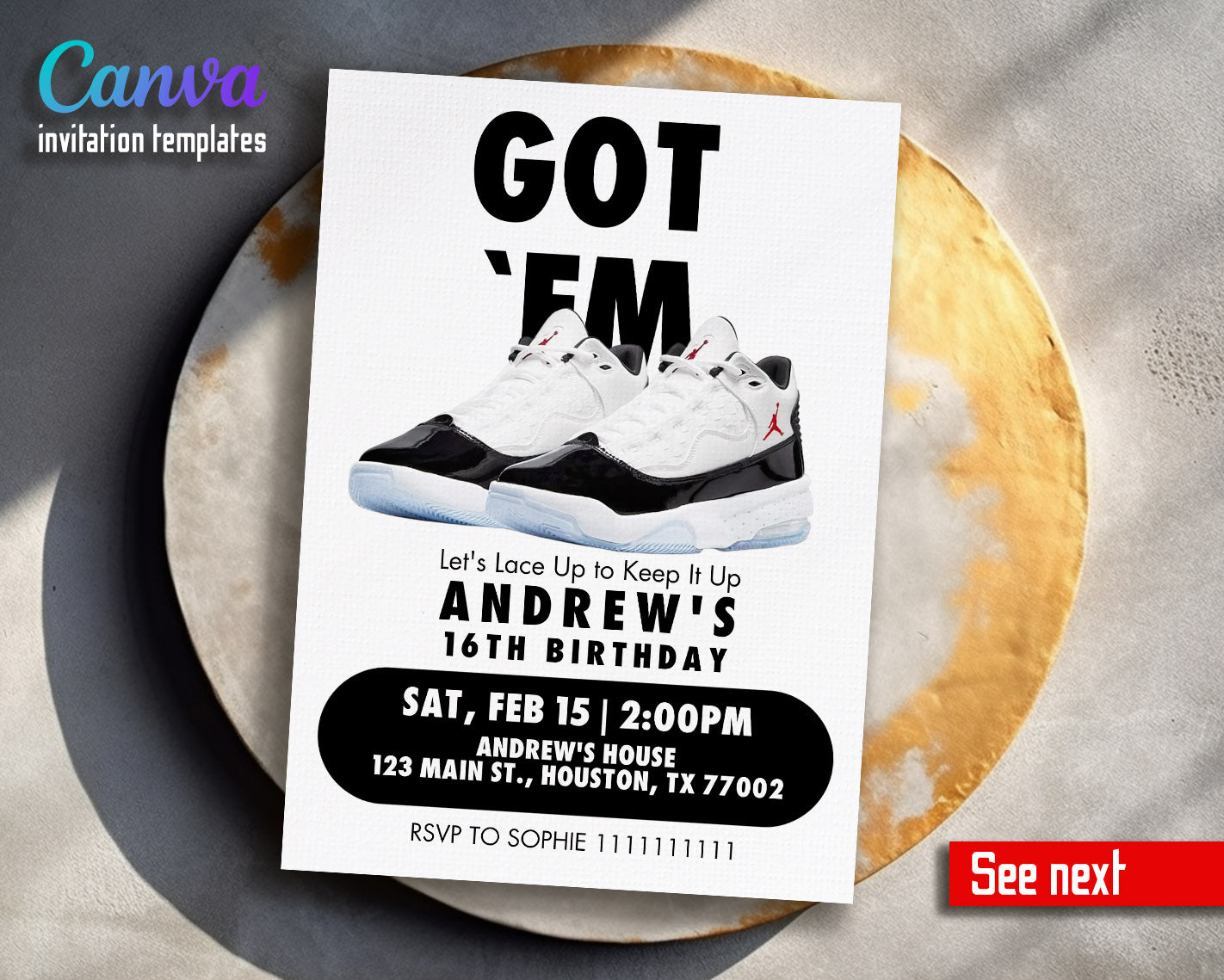 Sneaker Ball Air Jordan Nike customizable invitation template | Share or Print |  | PG719