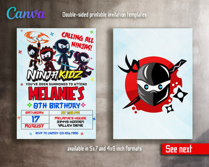 Ninja Kidz TV customizable invitation template | Share or Print |  | OH961