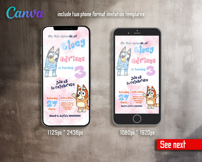 Bluey Bingo customizable invitation template | Share or Print |  | MY476