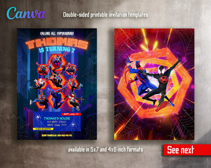 Spider Man Across the Spider-Verse customizable invitation template | Share or Print | boy | CL518