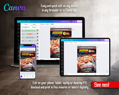 Nascar Ricky Bobby  customizable invitation template | Share or Print | boy | OO221