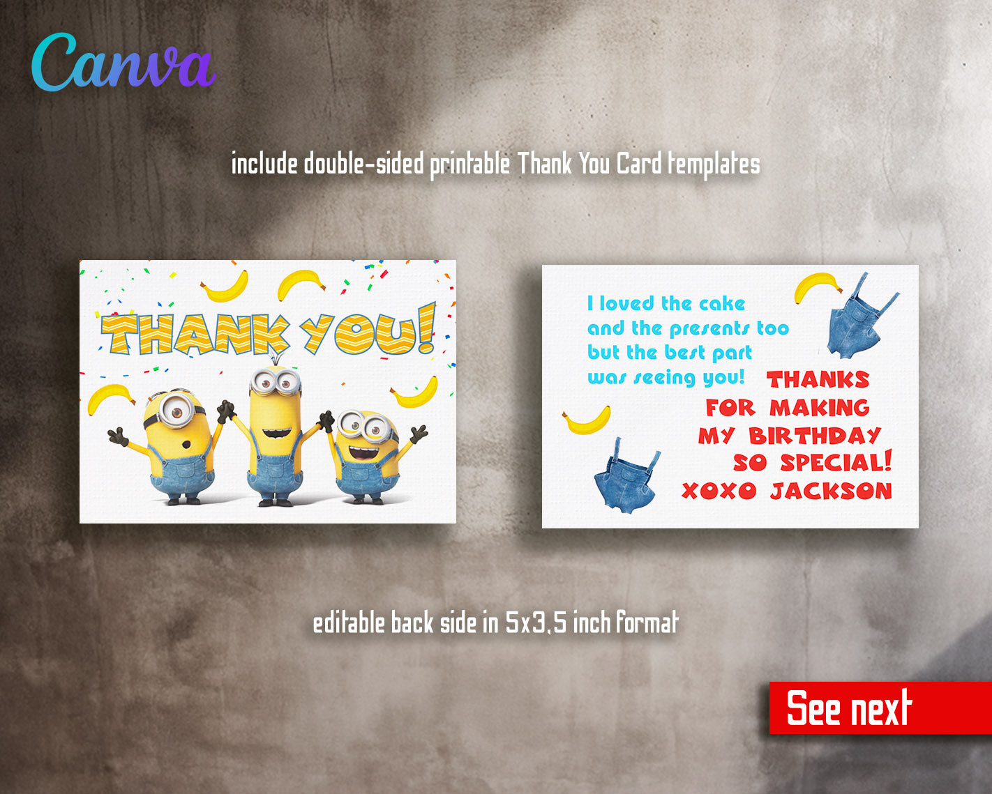 Minions Despicable Me customizable invitation template | Share or Print | | YM399