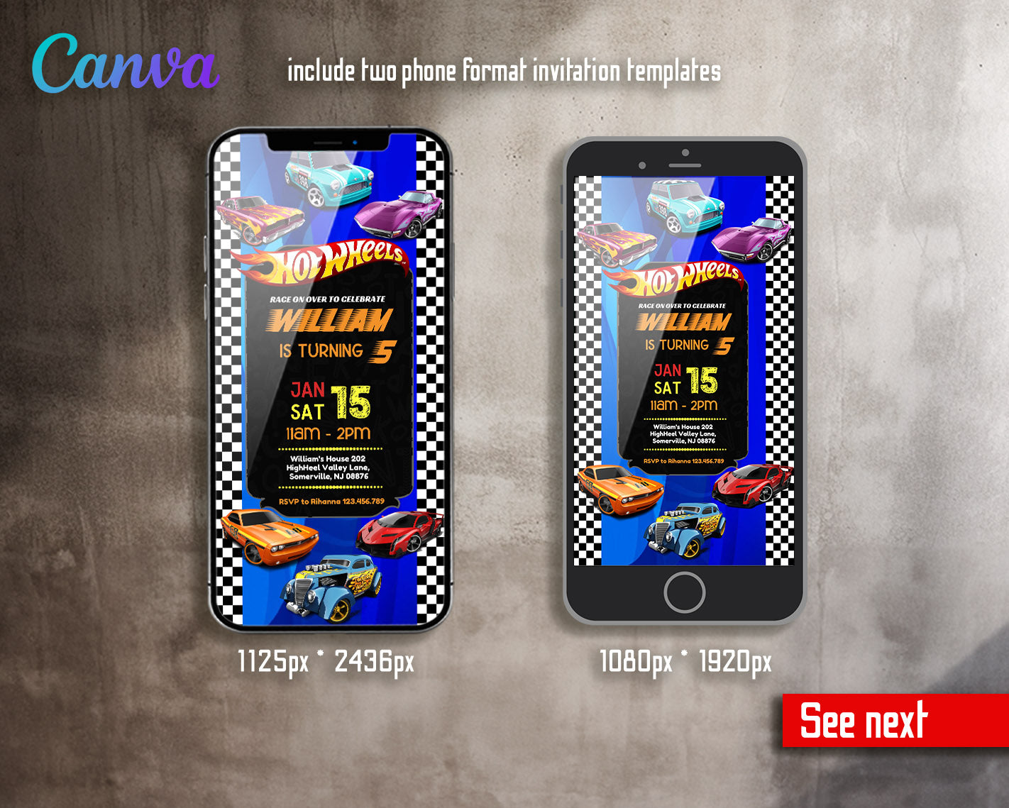 Hot Wheels Racing  customizable invitation template | Share or Print | boy | VF282