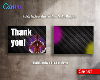 Mighty Morphin Power Rangers customizable invitation template | Share or Print | boy | XN904