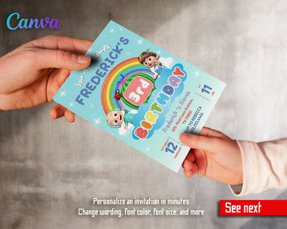 Cocomelon  customizable invitation template | Share or Print |  | XN482