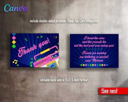 Disco Party 80th 90th  customizable invitation template | Share or Print |  | KG705