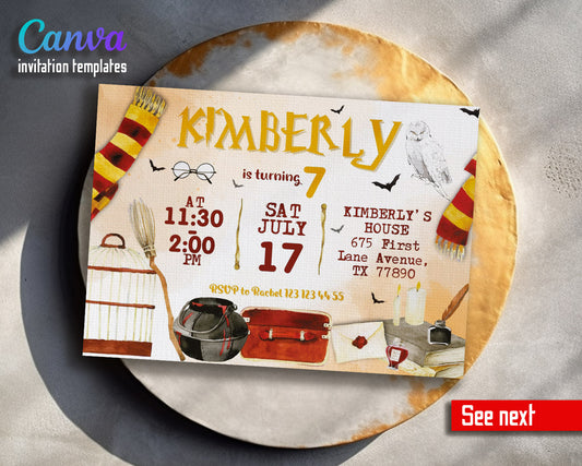 Harry Potter  customizable invitation template | Share or Print |  | KW158