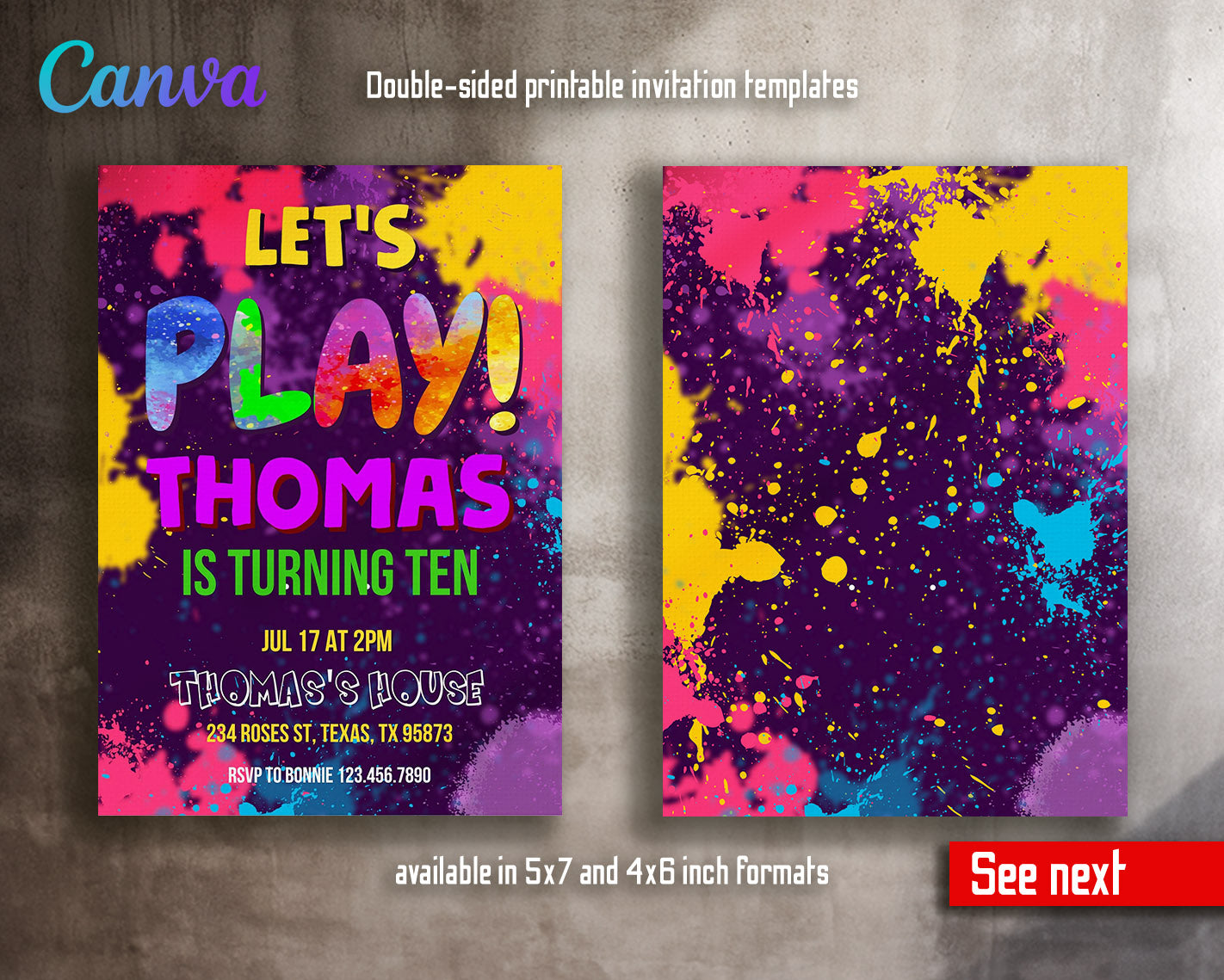 Play Party Gamer customizable invitation template | Share or Print |  | CL668