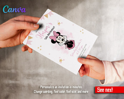 Minnie Mouse Disney Mickey customizable invitation template | Share or Print | girl | ER440